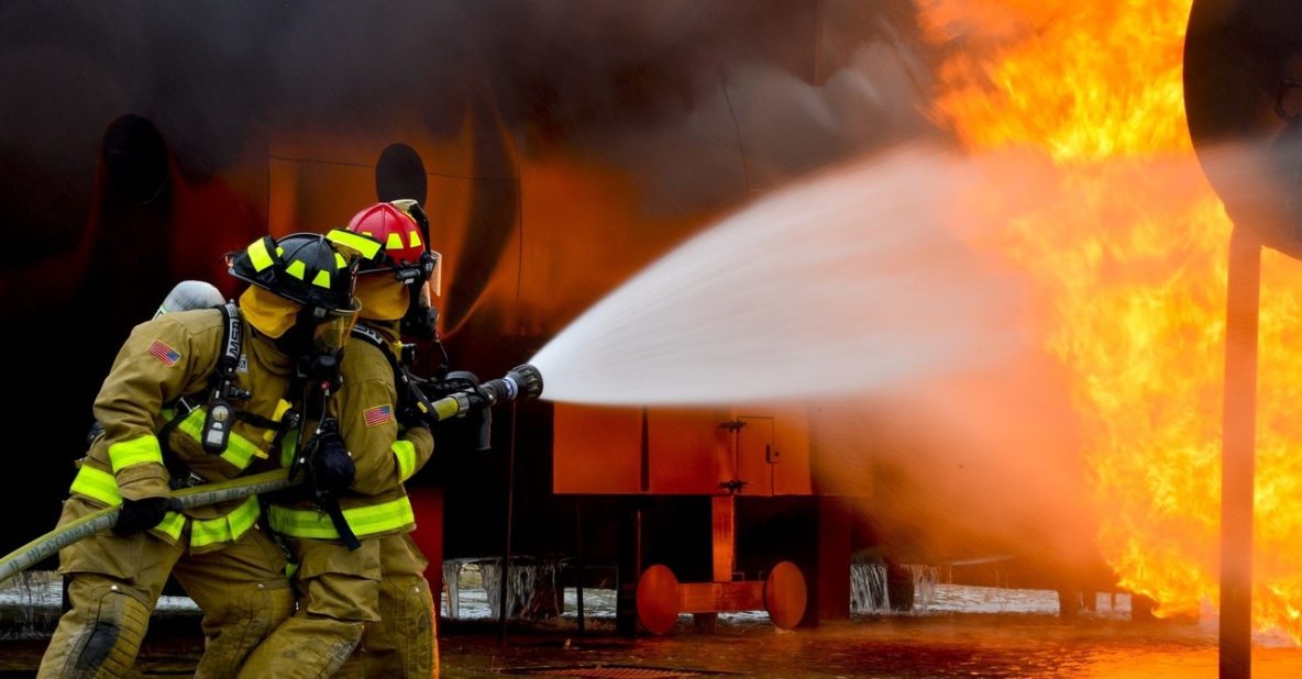 firefighters fighting a fire