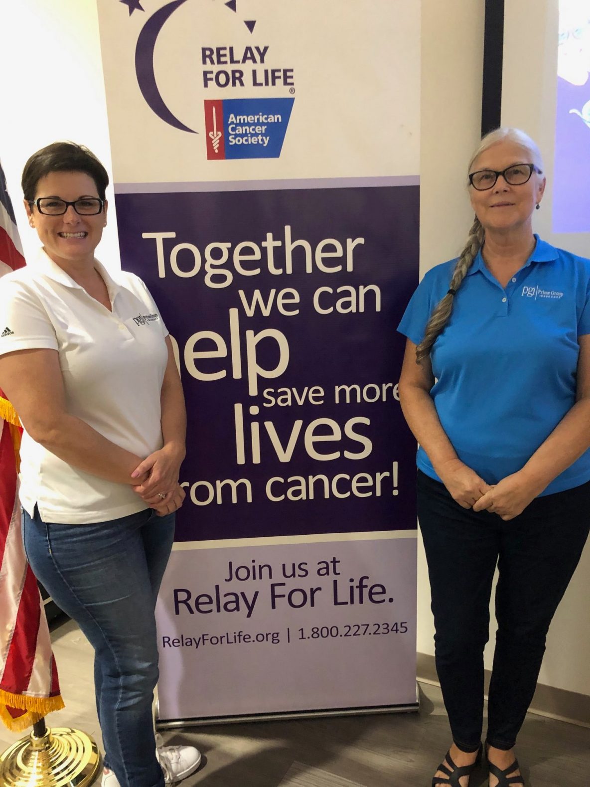 2 people at a relay for life event