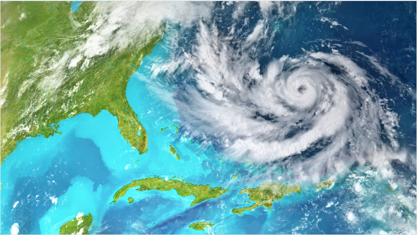 a radar view of a hurricane