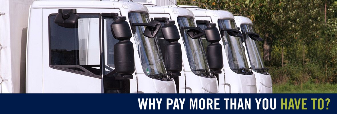 white box trucks in a row