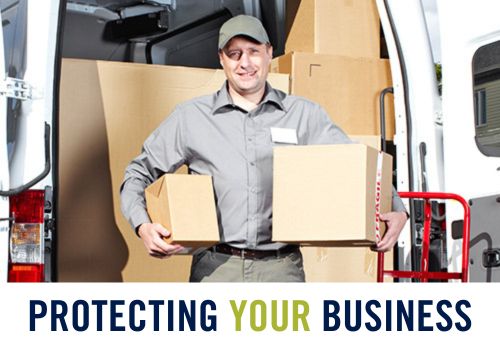 a delivery person holding boxes